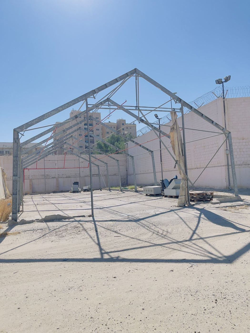 Galvanised steel canopy frame